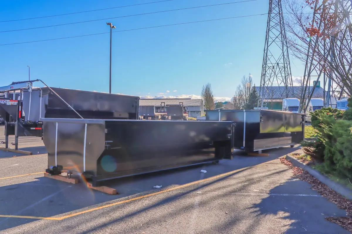 Roll-off dumpster ready for waste disposal at job site for Cleanout Dumpster Rental in Wyckoff